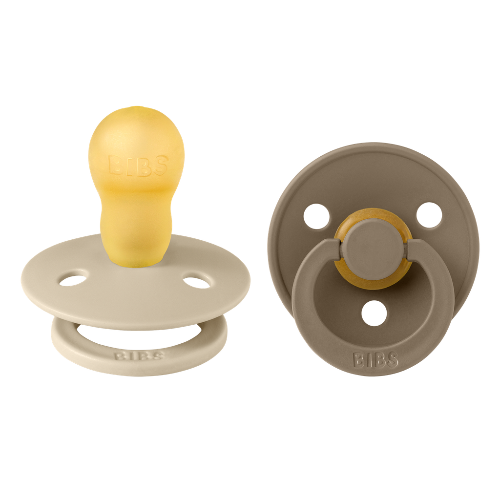 Bibs | Fopspeen Latex Rond Vanilla/Dark Oak +18m T3 2-pack