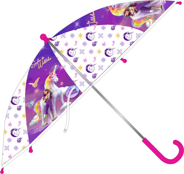 Unicorn Academy | Paraplu 66cm x Ø69cm Paars/Wit/Roze