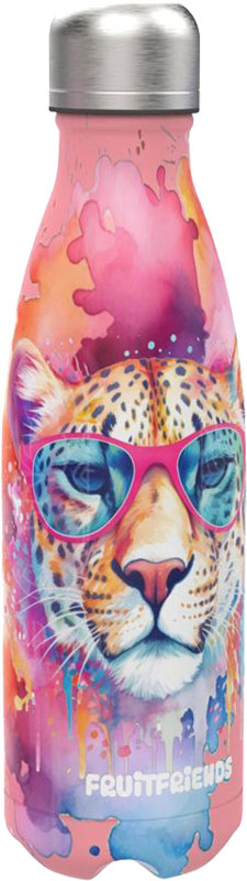 Lunch Buddies | Drinkfles Leopard RVS Roze 500ml