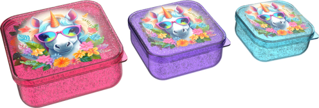 Lunch Buddies | Bewaarpotje Unicorn Flower Snack Box  3-pack