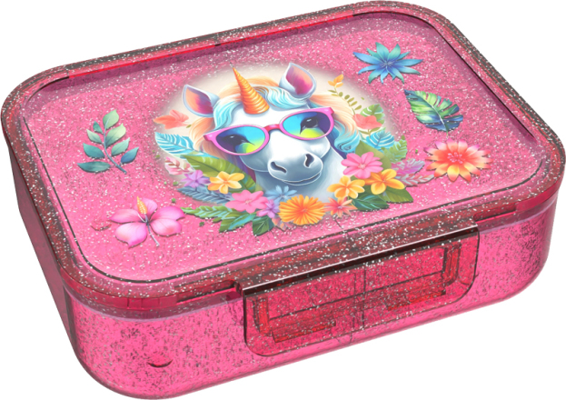 Lunch Buddies | Brooddoos Unicorn Flower Roze 185x185x68mm