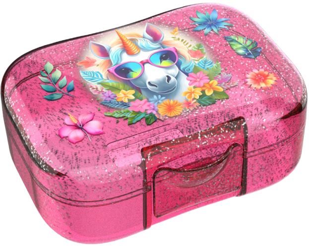 Lunch Buddies | Koekendoosje Unicorn Flower Roze 130x95x50m