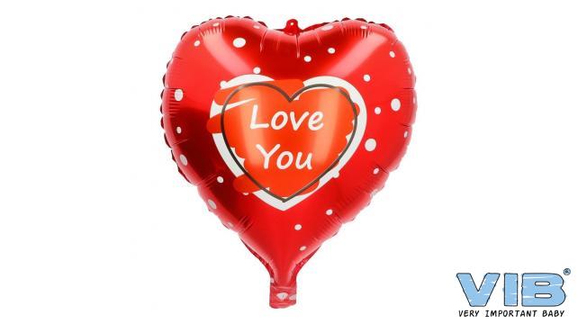 VIB | Ballon Hart Folie Love You Rood 45cm