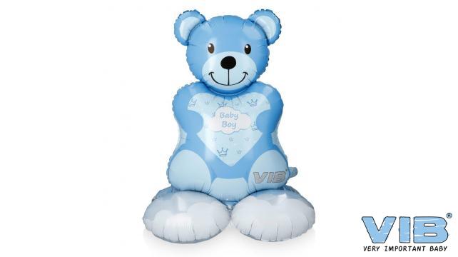 VIB | Ballon Beer Folie Baby Boy Staand Blauw 89cm
