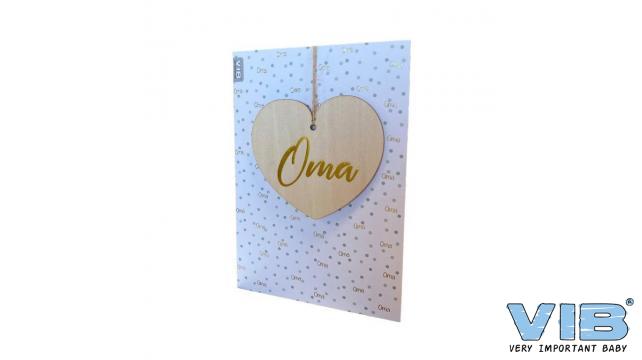 VIB | Wenskaart Oma Hanger Hout Hart