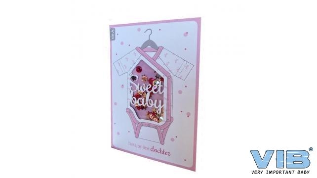 VIB | Wenskaart Hoera een Lieve Dochter Confetti Sweet Baby Roze
