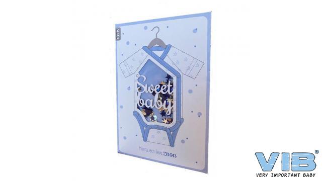 VIB | Wenskaart Hoera een Lieve Zoon Confetti Sweet Baby Blauw