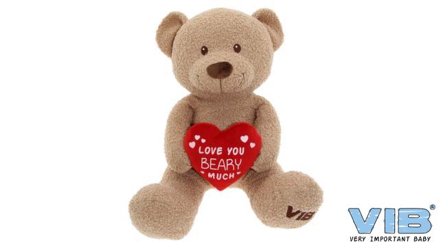 VIB | Pluche Knuffel Beer met Hart Beige 60cm