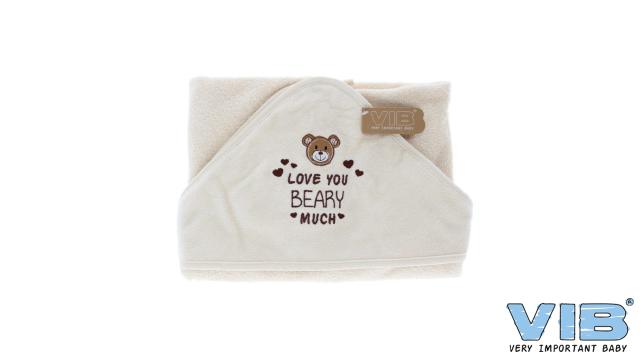 VIB | Badcape Love You Beary Much Beige 75x75cm