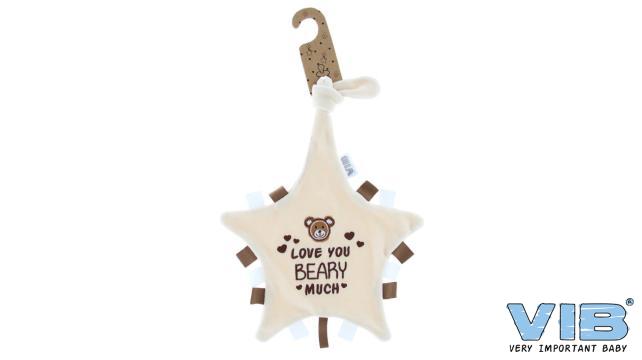 VIB | Fopspeendoekje Love You Beary Much Ster Beige 