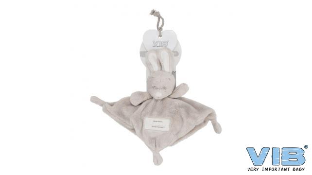 VIB | Knuffeldoek met Konijnenhoofd Grijs 33cm