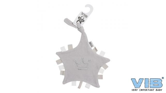 VIB | Fopspeendoekje Kroontje Ster Grijs