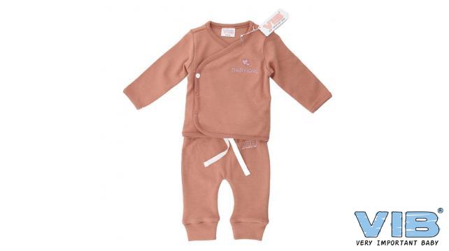 VIB | Outfit Baby Girl Wikkelshirt/Broek Oud Roze 0-3M