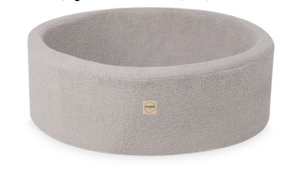 Plush Nest | Ballenbad Grey Lamb Rond 200 Ballen Gold/ Pearl/Transparent 90x30
