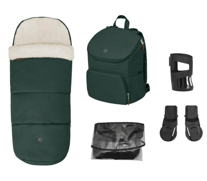 Maxi-Cosi | Accessoireset Oxford Voetenzak/Backpack/Bekerhouder/MC Adapters/Regenscherm Twillic Green
