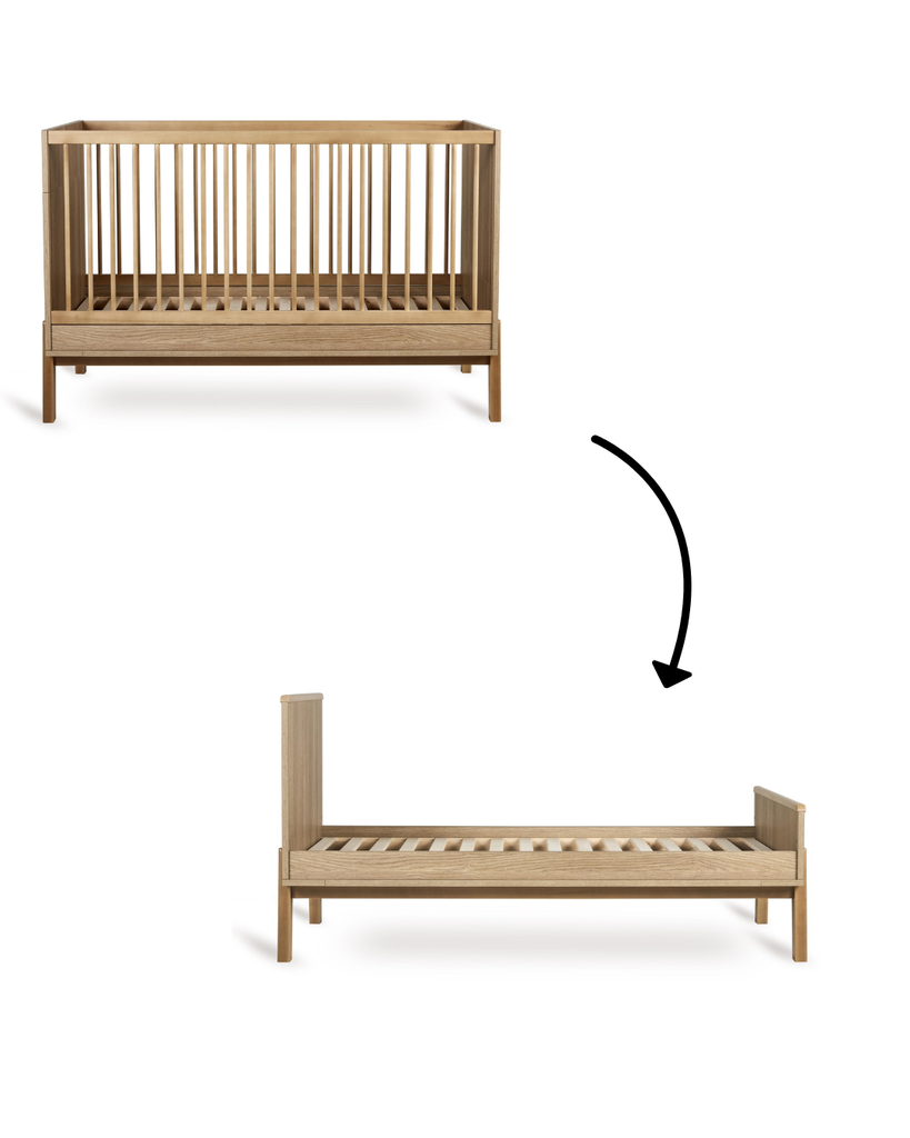 Quax | Bed Ashi Honey Ash Babybed Omvormbaar tot Juniorbed incl Sponden 70x140cm