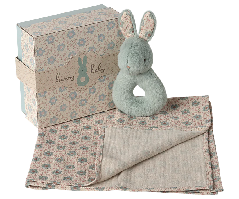 Maileg | Rabbit rattle set - Mint