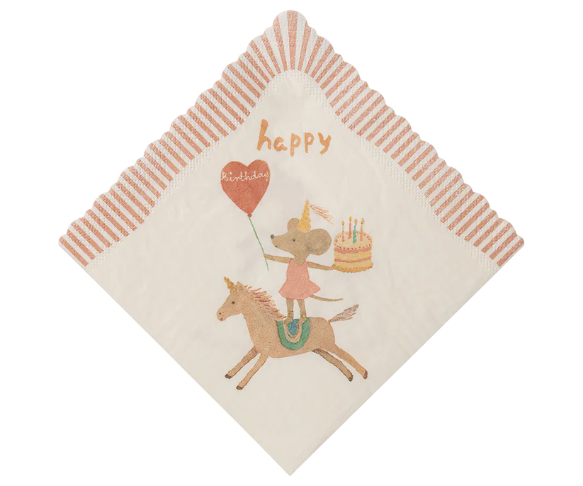 Maileg | Napkin, Happy birthday - Unicorn