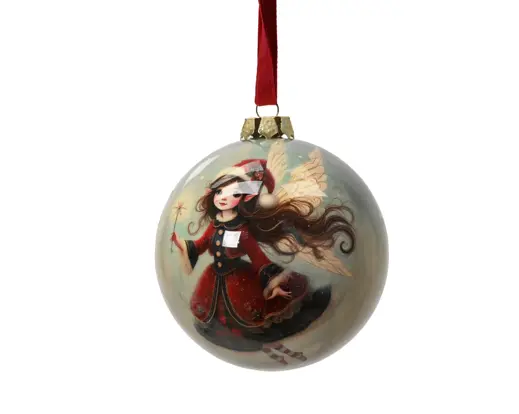 Decoris | Kerstbal Polyfoam Shiny Elf Ø8cm
