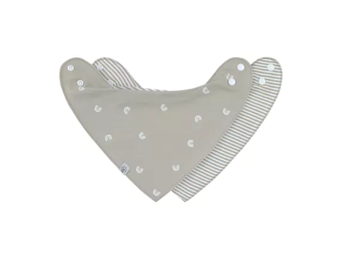 Laessig | Spuugdoekje Rainbow Light Khaki 2-pack