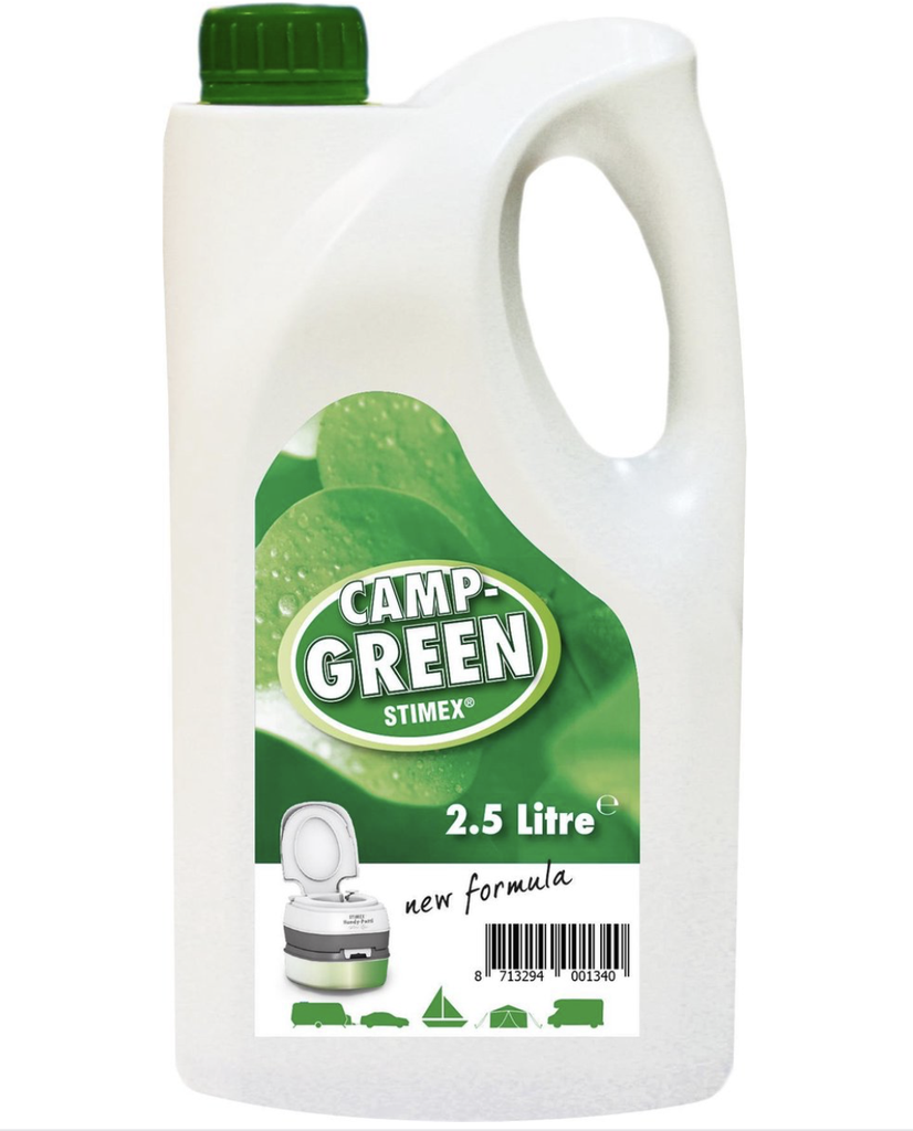 ONDERHOUDSPRODUCT, toiletvloeistof, Camp Green, 2.5L, voor de afvaltank van het chemisch toilet