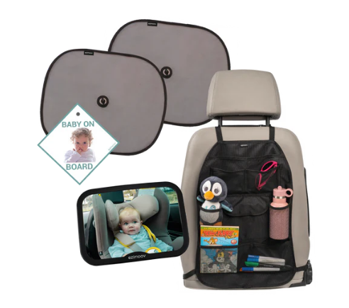 Ezimoov | Geboortepakket met Spiegel/Zonnescherm/Organiser/Baby on Board