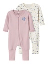 Name it | Kruippak Girls Zip Jet Stream Flower 2-pack