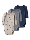 Name it | Body Boys Ls Airplane Peyote/ Isignia Blue 3-pack