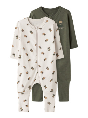 Name it | Kruippak Boys Zip Robot Jet Stream/Tea Leaf 2-pack