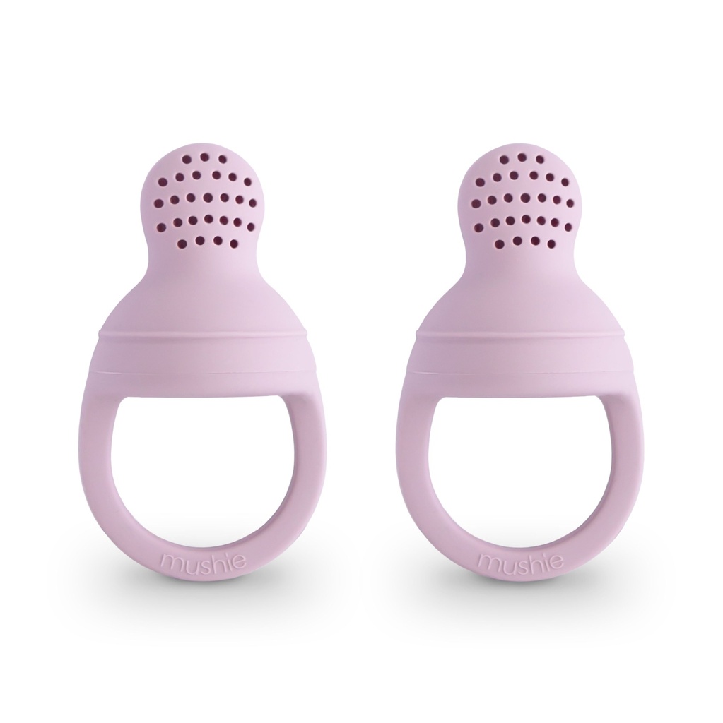 Mushie | Sabbelspeen Fresh Food Feeder Soft Lilac Siliconen Paars 2-pack