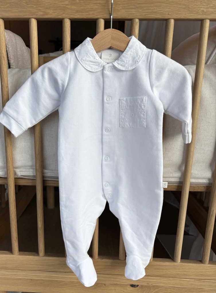 Living Nature | Pyjama Coralie Katoen Broderie Wit