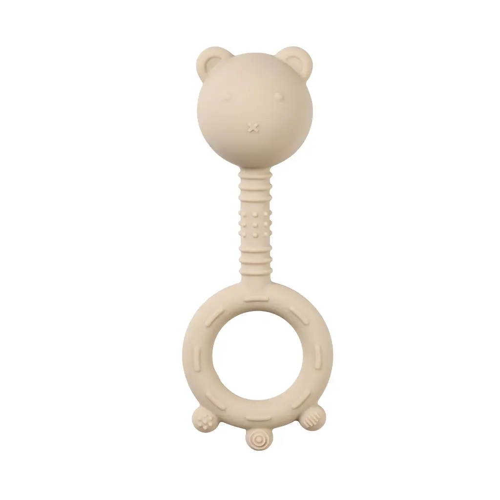 Nattou | Rammelaar/Bijtring Beer Silicone Klei 6cm