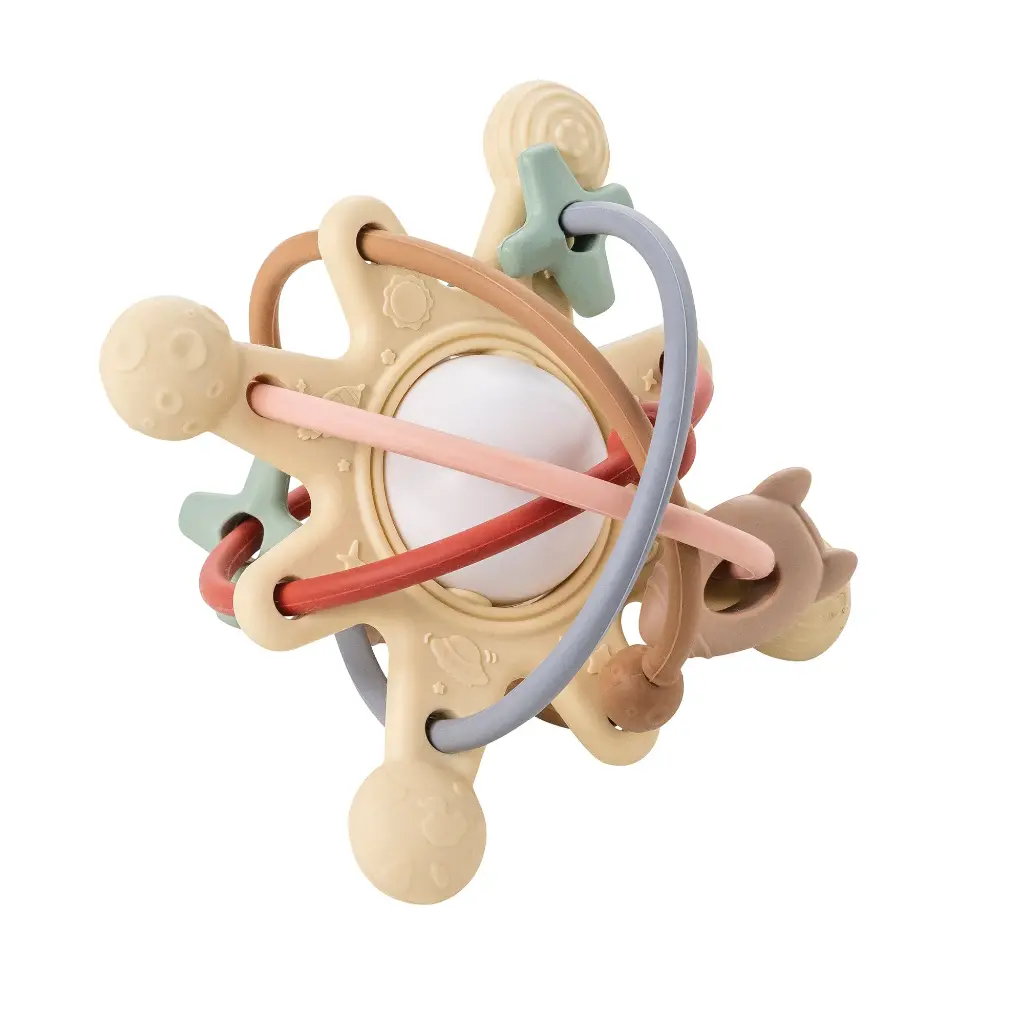 Nattou | Rammelaar/Bijtring Galaxy Silicone Beige 10cm