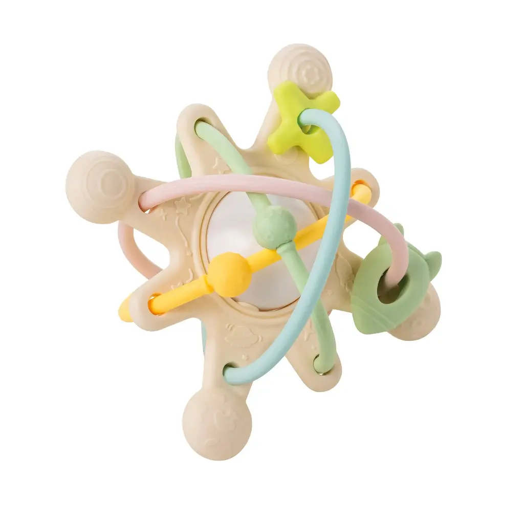 Nattou | Rammelaar/Bijtring Galaxy Silicone Pastel 10cm