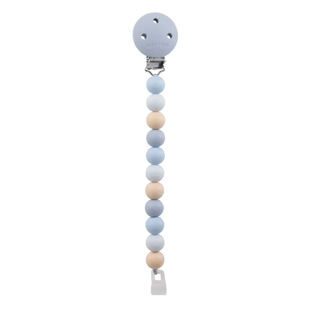 Nattou | Fopspeenketting Silicone Kralensnoer Blauw 
