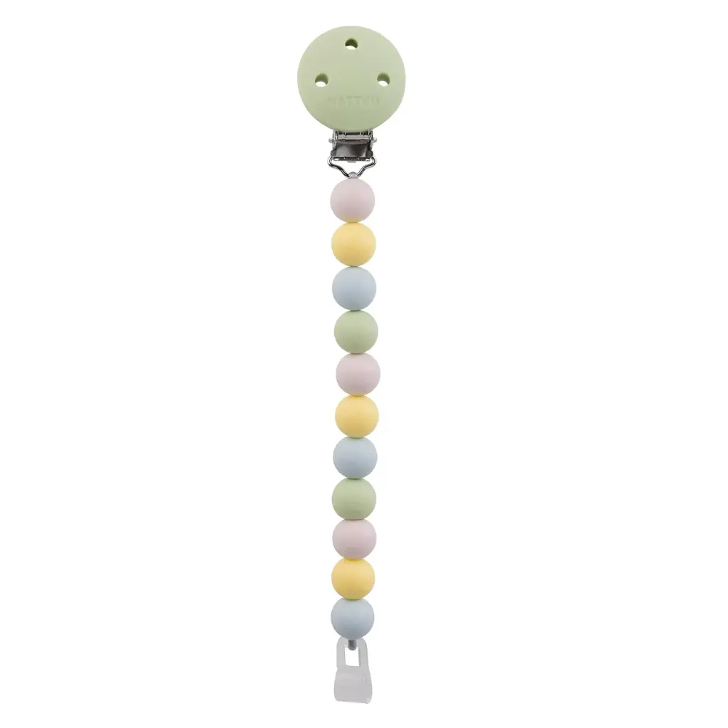 Nattou | Fopspeenketting Silicone Kralensnoer Multicolor Groen 