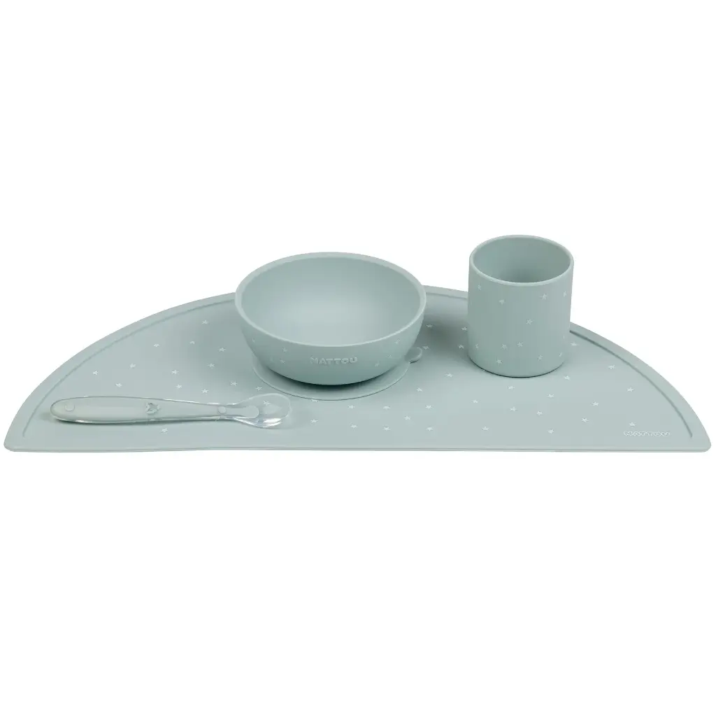Nattou | Eetset Sterren Silicone Groen 4-pack