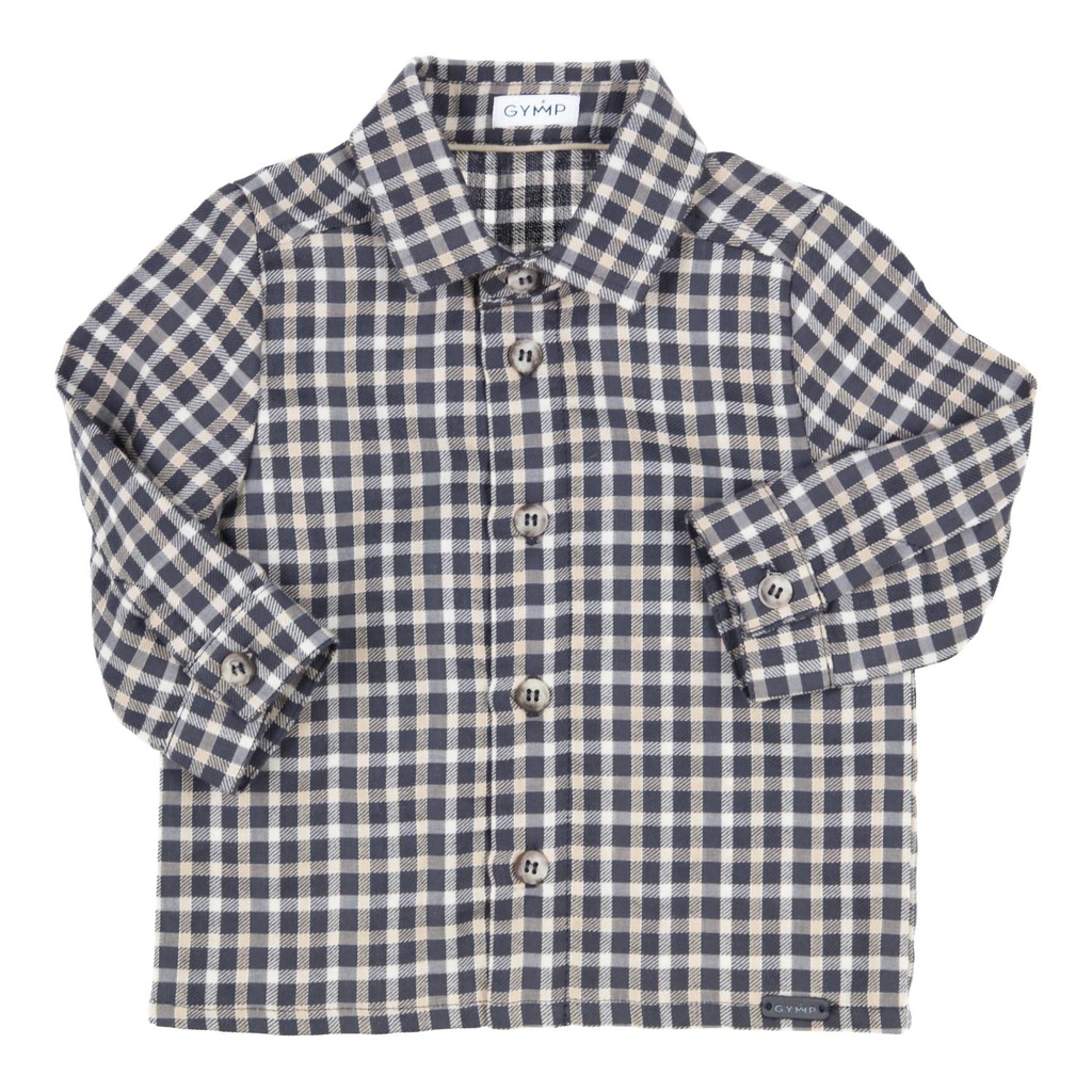 Gymp | Hemd Boys Shirt Ronald Black/Beige