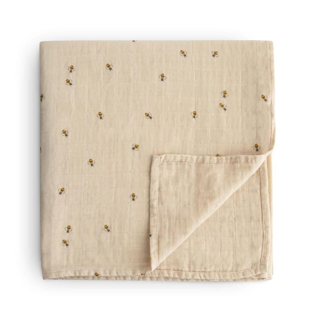 Mushie | Tetra Doek Bees Ecru 120x120cm