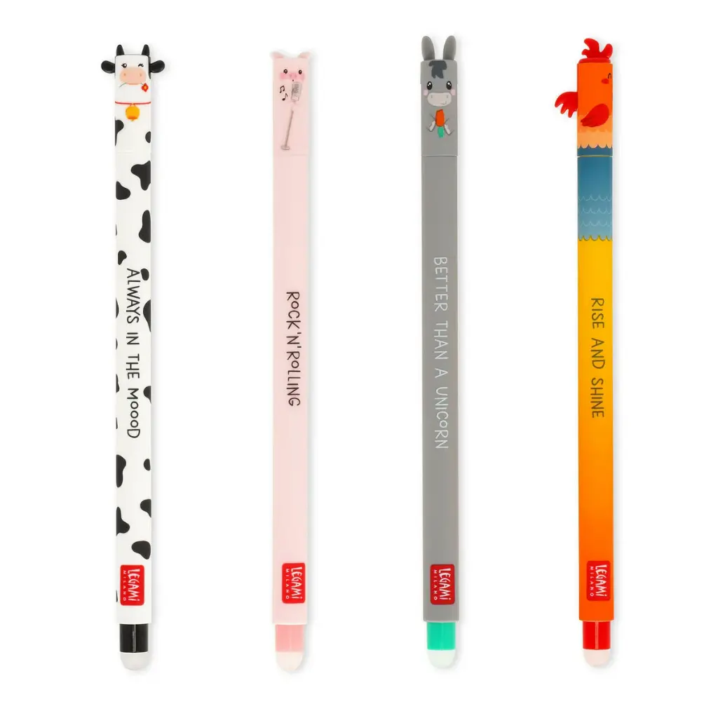 Legami | Balpen Farm Sweet Farm Erasable Gel Pens 4pack