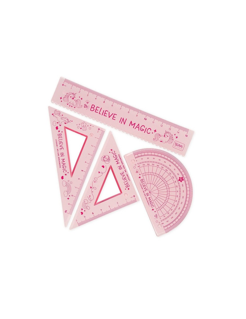 Legami | Lat Geometrieset Unicorn Roze 4-pack