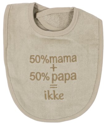 PetitVillain | Slabbetje 50% Mama + 50% Papa = Ikke Badstof Zand 25x34cm