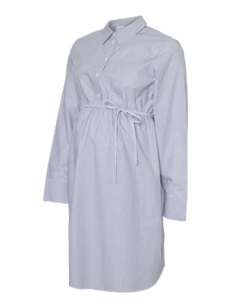 Mamalicious | Jurk Mlsalma Lia Shirt Dress Snow White/Light Grey
