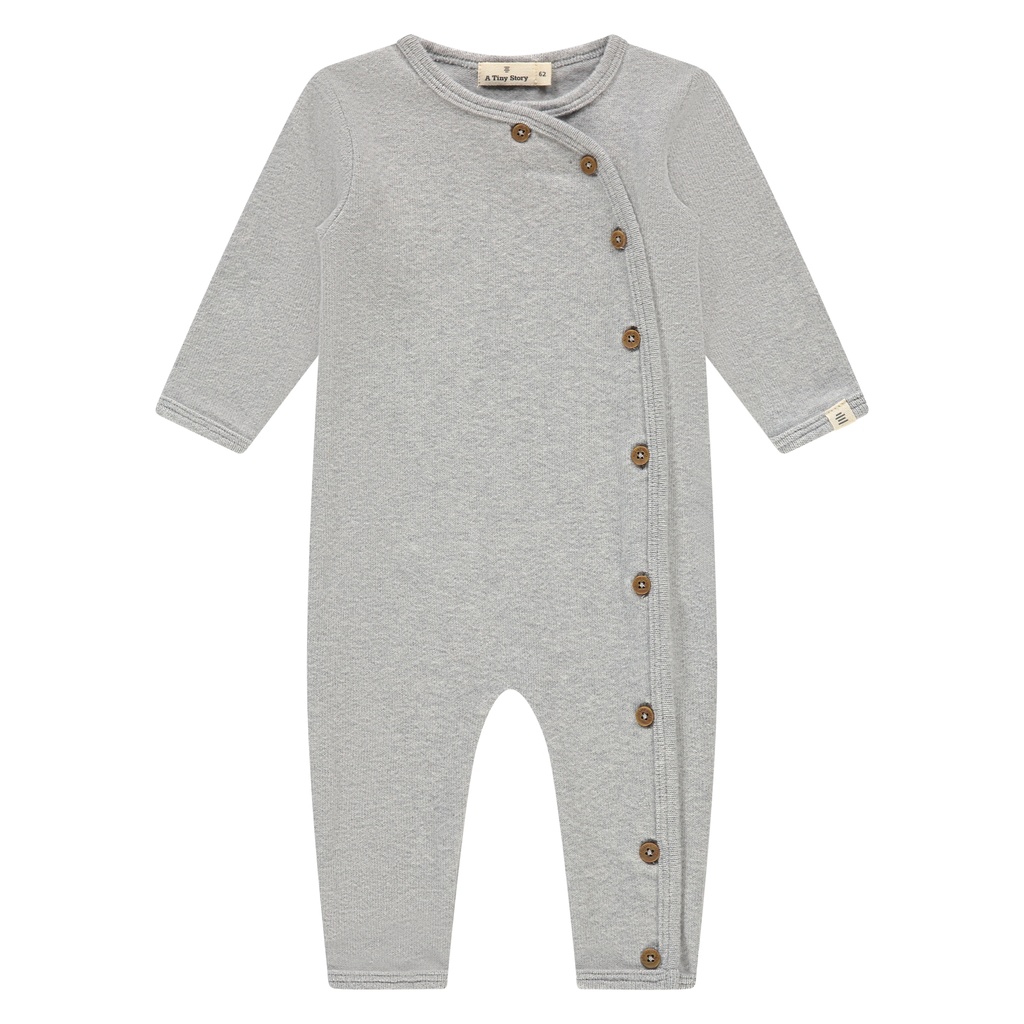 A Tiny Story | Kruippak Baby Suit Longsleeve Light Grey Melange
