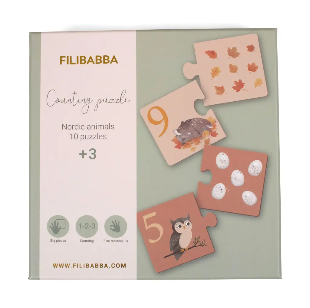 Filibabba | Puzzels “Leren tellen” Dieren  