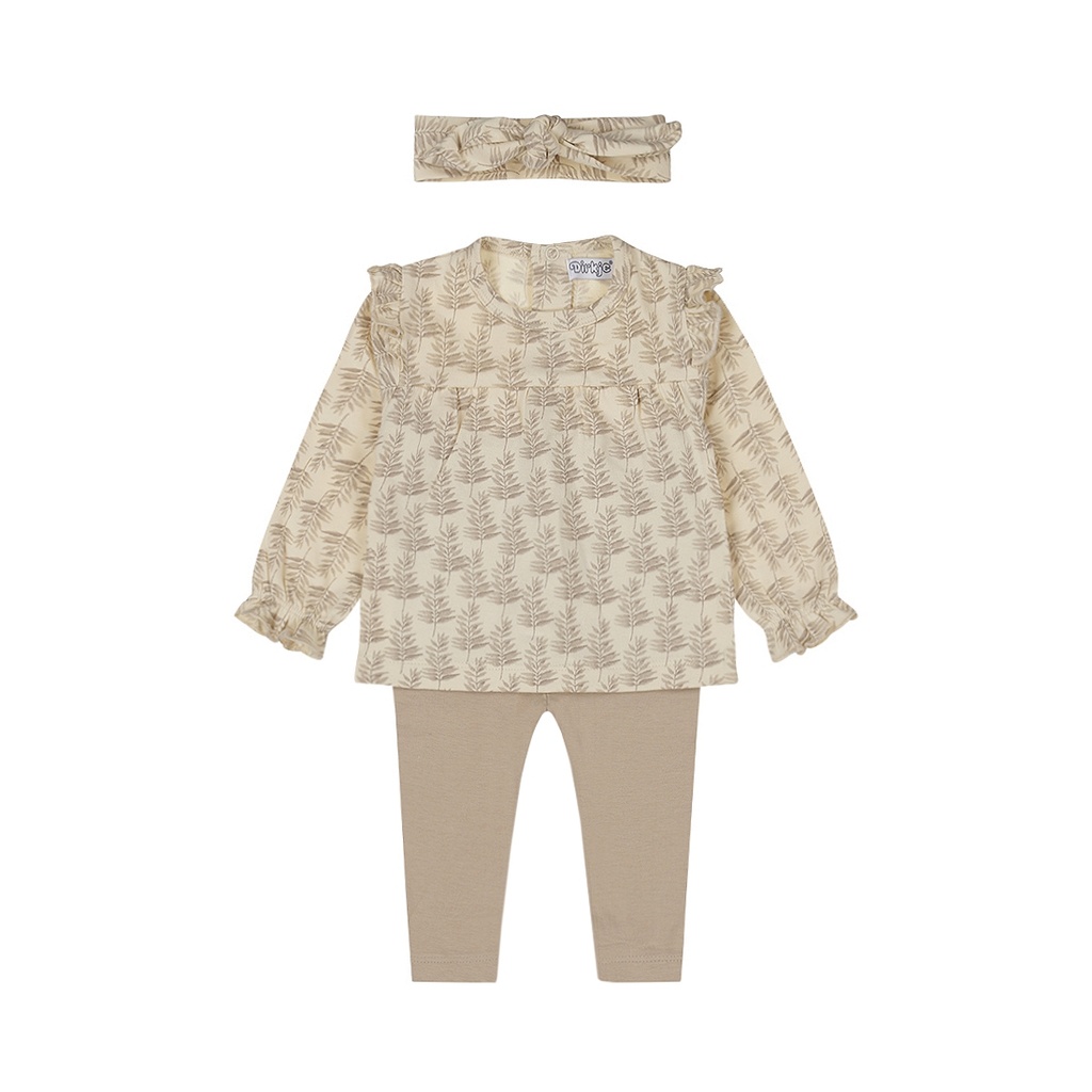 Dirkje | Outfit Girls Pretty Fall Babysuit + Headband Off White 3-delig