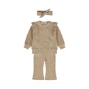 Dirkje | Outfit Girls Pretty Fall Babysuit + Headband Beige Grey 3-delig
