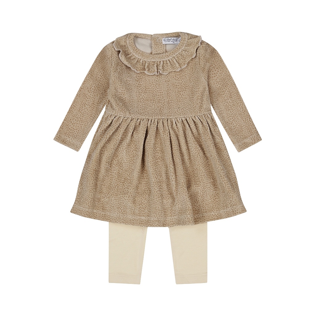 Dirkje | Outfit Girls Pretty Fall Babysuit Beige Grey 2-delig 