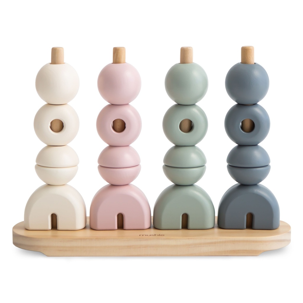 Mushie | Educatief Speelgoed Wooden Multi Shape Stacker Original 