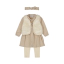 Dirkje | Outfit Girls Pretty Fall + Headband Taupe 4-delig